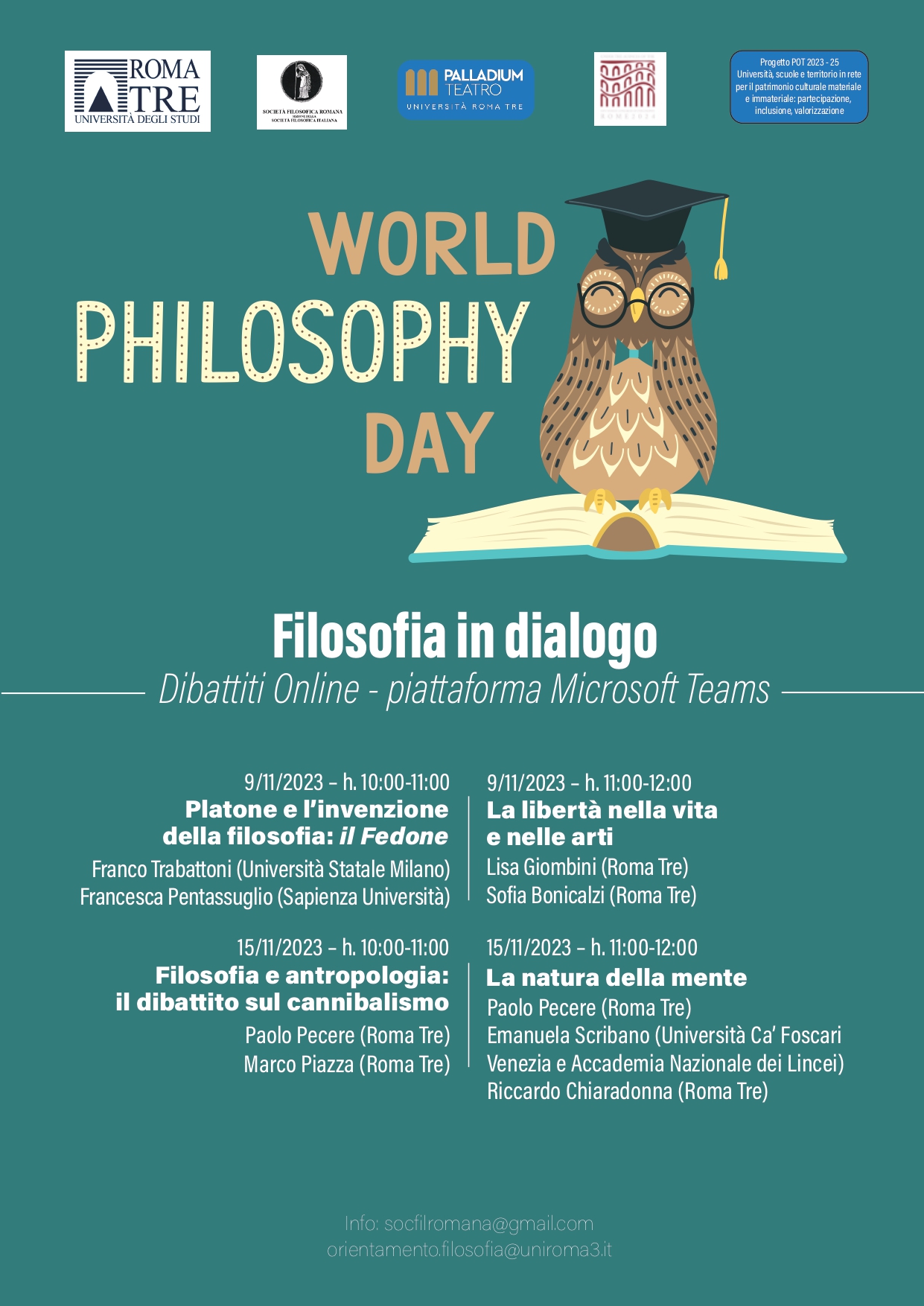 World Philosophy Day Filosofia in dialogo (Dibattiti online) WCP 2024